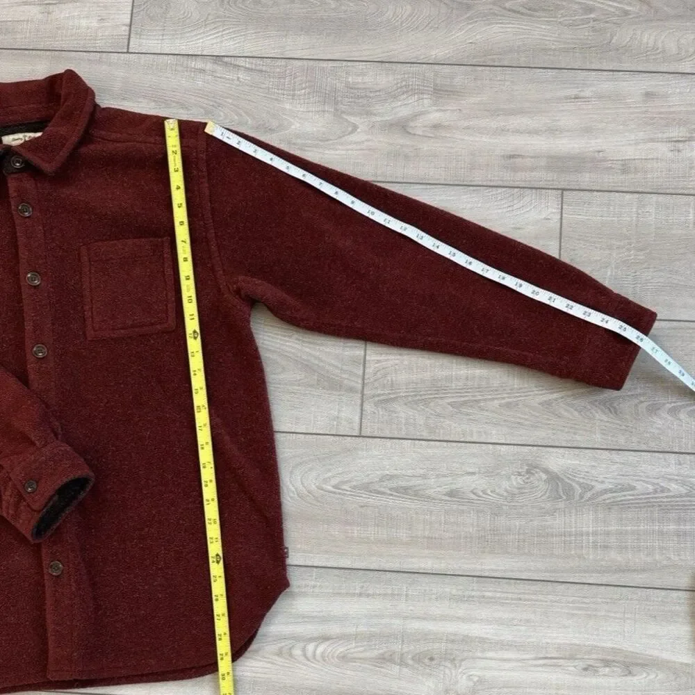 Tommy Bahama Men’s‎ Long Sleeves Fleece Shirt Button Down Burgundy Size XL